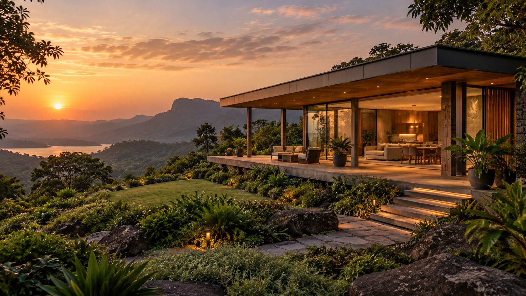 Modern prefab home in the Western Ghats